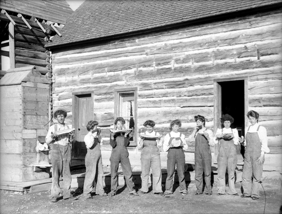 The Girls in the Overalls - The Vidal family eating watermelon
