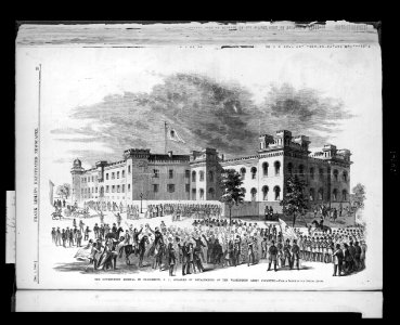 The government arsenal in Charleston, S.C., guarded by detachments of the Washington Light Infantry - from a sketch by our special artist. LCCN2002735874