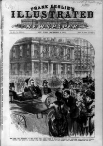 The Grand Duke Alexis in carriage, tipping hat, during reception in New York City LCCN99614089