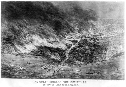 The great Chicago fire, Oct. 9th, 1871. Estimated loss $250,000,000 LCCN2003669738