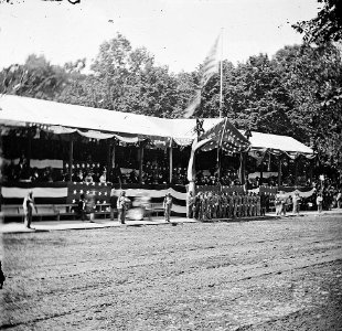 The grand review of the Army. Presidential reviewing stand