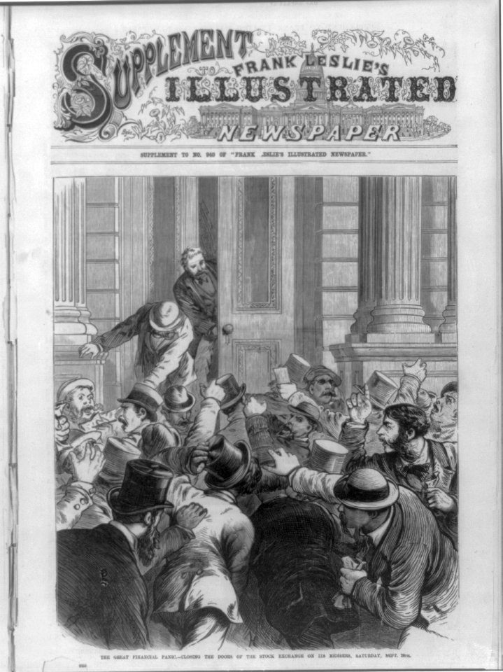 The Great Financial Panic of 1873 - Closing the door of the Stock Exchange on its members, Saturday, Sept. 20th LCCN99614016