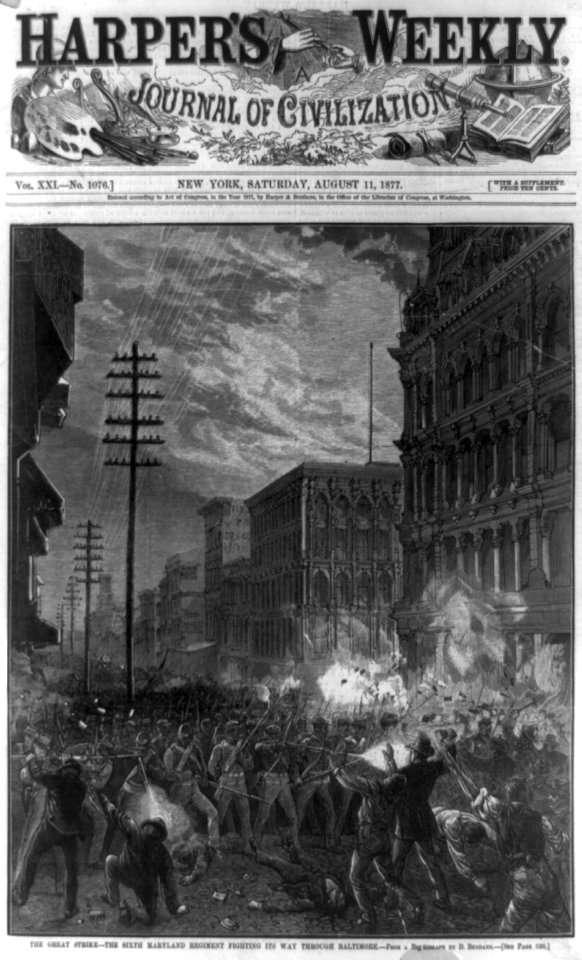 The Great strike-the Sixth Maryland Regiment fighting its way through Baltimore - from a p(hotogr)aph by D. Bendann. LCCN90707120