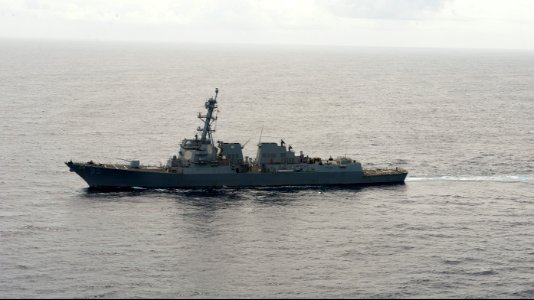 The guided missile destroyer USS James E. Williams (DDG 95) transits the Atlantic Ocean March 19, 2014, in support of exercise Joint Warrior 14-1 140319-N-WX580-193 photo