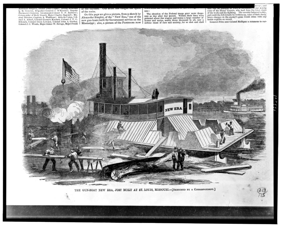 The Gun-boat New Era, just built at St. Louis, Missouri - sketched by a correspondent. LCCN93510899