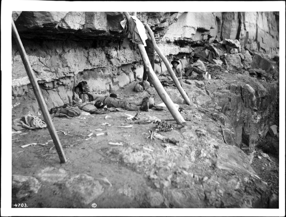 The Havasupai Indian Waluthama's cliff dwelling, ca.1899 (CHS-4703)