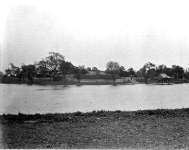 The Imperial palace grounds, lake, and temple