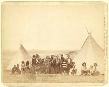 The Indian Girl's Home. A group of Indian girls and Indian police at Big Foot's village on reservation LCCN99613810