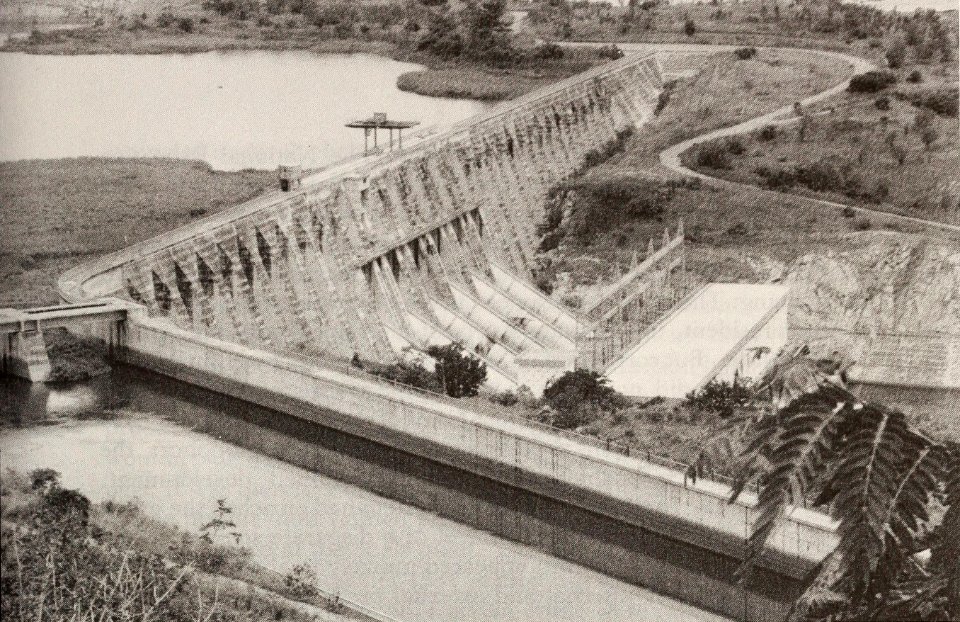 The Inga dams barrage, Zaire's largest source of electricity, on the lower Congo River near Matadi