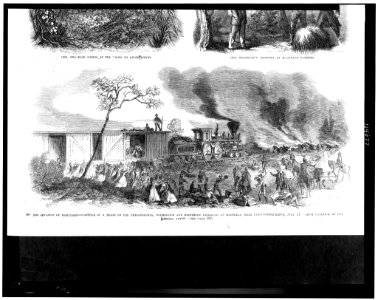 The invasion of Maryland-capture of a train on the Philadelphia, Wilmington and Baltimore Railroad at Magnolia, near Gunpowderb (sic) Ridge, July 11 - from a sketch by our special artist. LCCN95511301