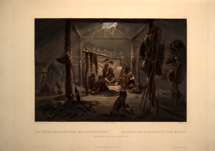 The interior of the hut of a Mandan chief 0052v