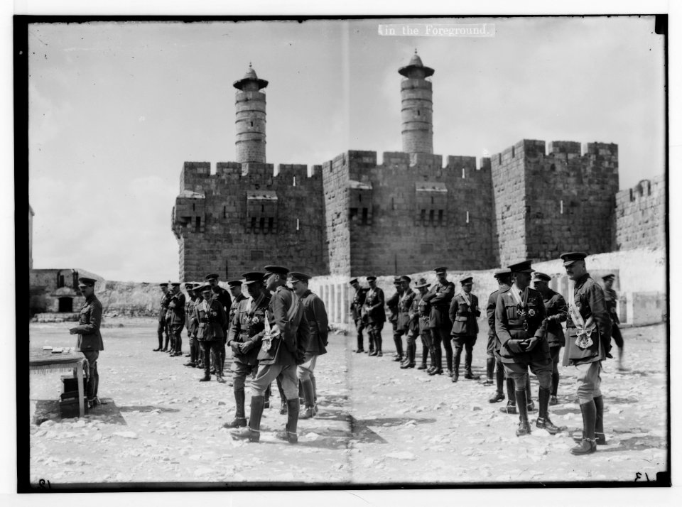 The investiture by H.R.H. the Duke of Connaught. Decorated Generals Allenby, in foreground. LOC matpc.02244