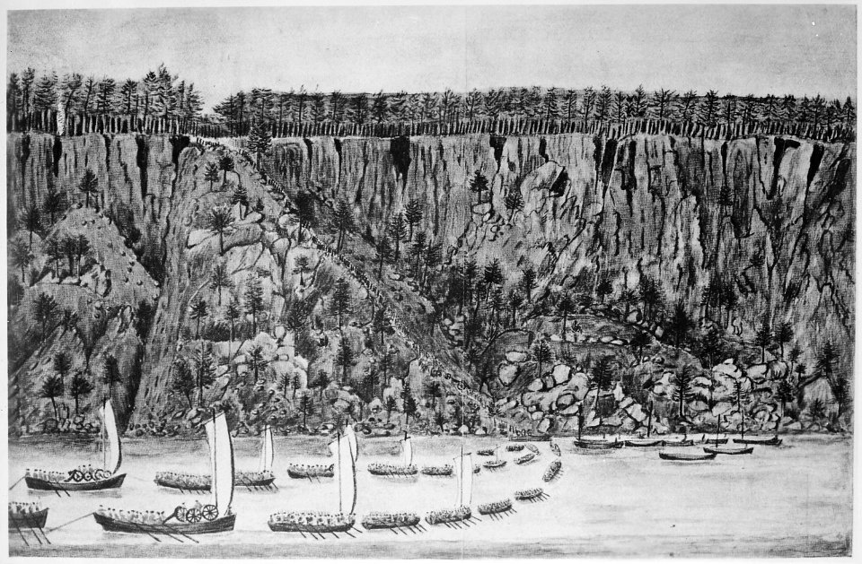 The landing of the British forces in the Jerseys on Nov. 20, 1776, under the command of Rt. Hon. Lt. Gen. Earl Cornwalli - NARA - 532884
