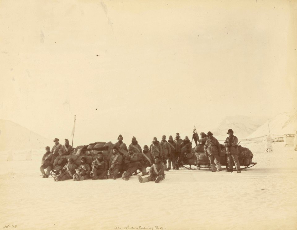 The Lady Franklin Sound Sledge Party prior to departure from Discovery. RMG P03068