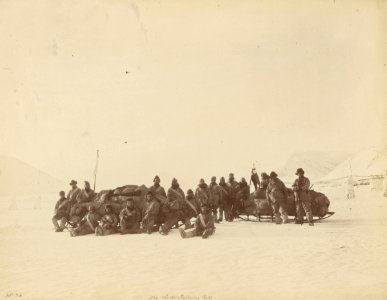 The Lady Franklin Sound Sledge Party prior to departure from Discovery. RMG P03068