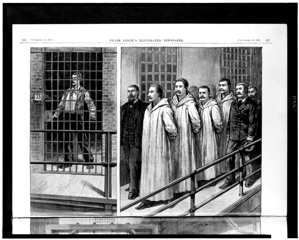 The Law vindicated, - four of the Chicago anarchists pay the penalty of their crime ... - from sketches by Will E. Chapin. LCCN93517729