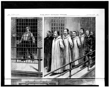 The Law vindicated, - four of the Chicago anarchists pay the penalty of their crime ... - from sketches by Will E. Chapin. LCCN93517729