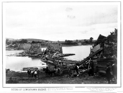 The Lewistown bridge, destroyed by the Tornado of July 4, 1874, (Pennsylvania) LCCN96512155