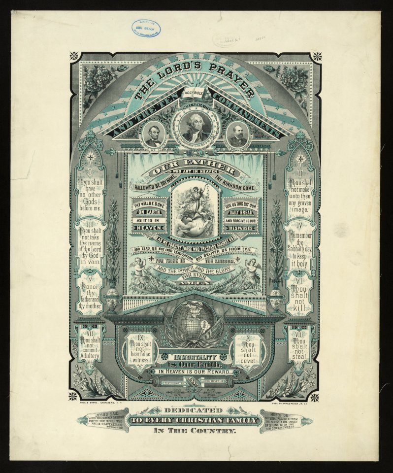 The Lord's Prayer and the Ten Commandments - Rode & Brand, Engravers, N.Y. LCCN2007684730