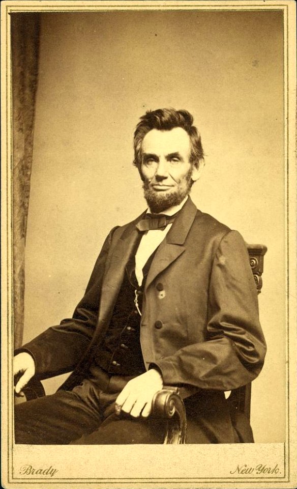 The Library of Congress - (Abraham Lincoln, U.S. President. Seated portrait, facing front, January 8, 1864) (LOC)