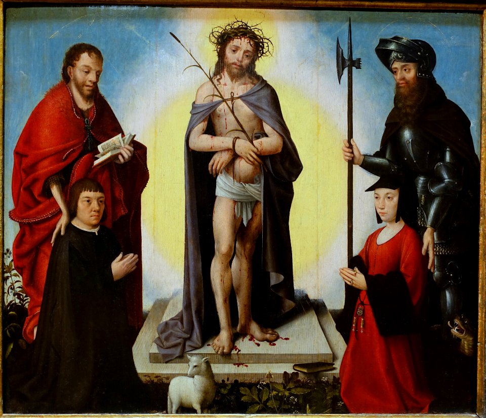 The Man of Sorrows with Saints and Donors, artist unknown, France, early 1500s, oil on wood panel - University of Arizona Museum of Art - University of Arizona - Tucson, AZ - DSC08251
