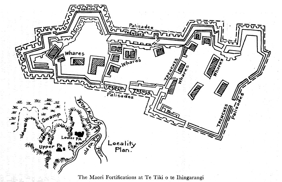 The maori fortifications at te tiki o te ihingarangi