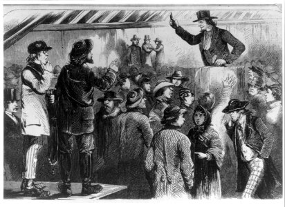 The money crisis in the South - auction sale of a five dollar gold piece at Danville near the N. Carolina border LCCN2006681274