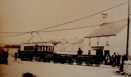 The Millvale level-crossing of the Bessbrook and Newry Tramway, the 1st successful use of overhead power cables