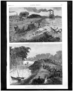 The Mississippi levees - drawn by J.O. Davidson. LCCN93512106