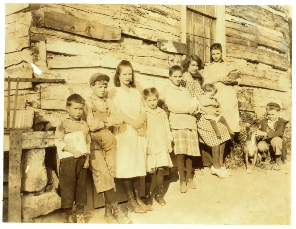 The Mullens children (& some neighbors) ready for school. See Photo No. 81. LOC nclc.04421