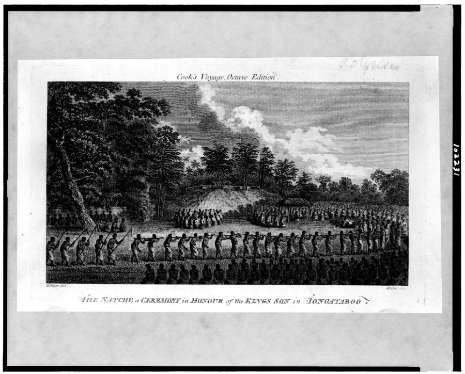 The Natche, a ceremony in honour of the Kings son in Tongataboo (i.e. Tongatabu) - Webber del. ; Angus sc. LCCN90716650