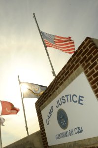 The national ensign flies at half staff at Camp Justice, Jan 10. DVIDS357102
