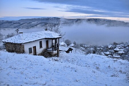 Bulgaria village fog photo