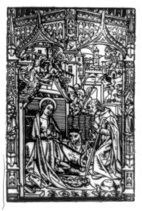 The Nativity, a metal cut from Horae Beatae Virginis Mariae, a Book of Hours executed by Philippe Pigouchet, dated at Paris, Aug. 22, 1498 LCCN2002723314