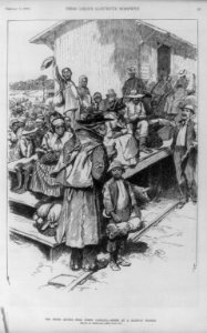 The Negro exodus from North Carolina - scene at a railway station LCCN2007677028