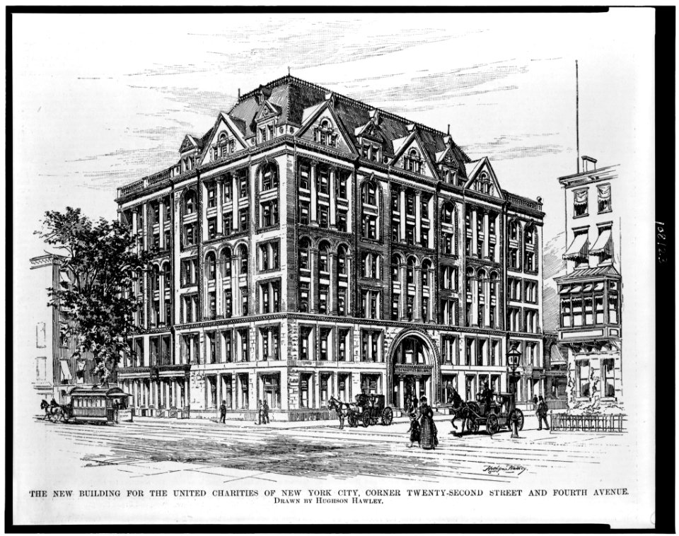 The New building for the United Charities of New York City, corner Twenty-Second Street and Fourth Avenue - drawn by Hughson Hawley. LCCN93509656