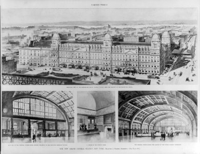 The New Grand Central Station, New York, Bradford L. Gilbert, Architect- 1. Bird's-eye view of the remodeled Grand Central Station, from the balcony of the Manhattan Hotel; 2. East end of LCCN2005683473