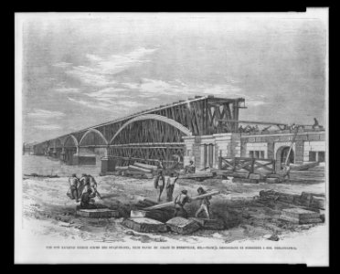 The new railroad bridge across the Susquehanna, from Havre de Grace to Perryville, Maryland - from a photograph by Schrieber & Son, Philadelphia. LCCN98505957 photo