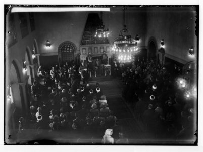 The new era in Palestine. The arrival of Sir Herbert Samuel, H.B.M. high commissioner, etc. Reading the final interpretation of the Mandate. LOC matpc.02292