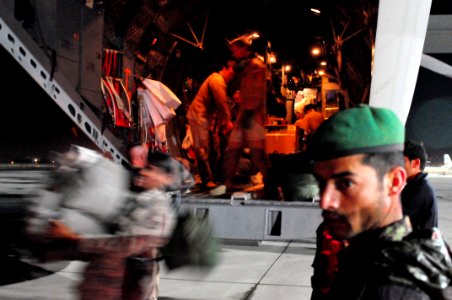 The newest C-27 transport plane arrives at the Afghan National Army Air Corps base in Kabul (4533846231)