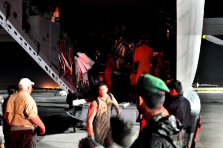 The newest C-27 transport plane arrives at the Afghan National Army Air Corps base in Kabul (4533845029)