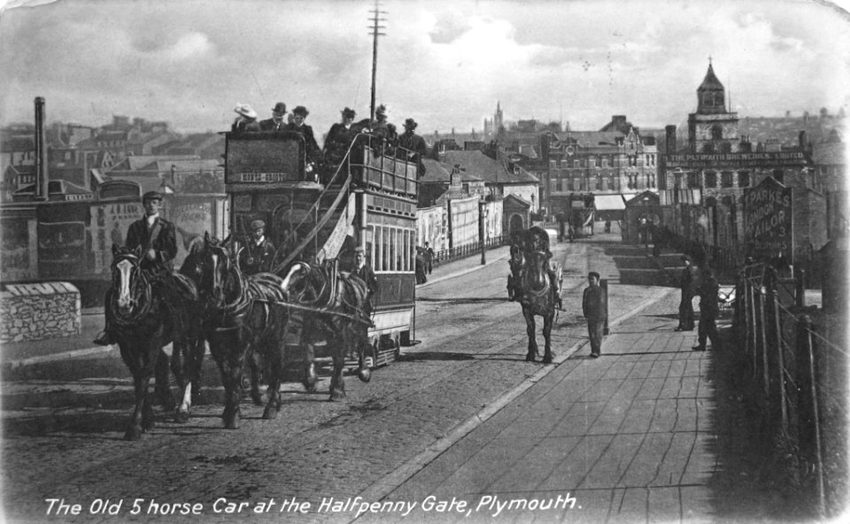 The old 5 horse Car at the Halfpenny Gate Plymouth