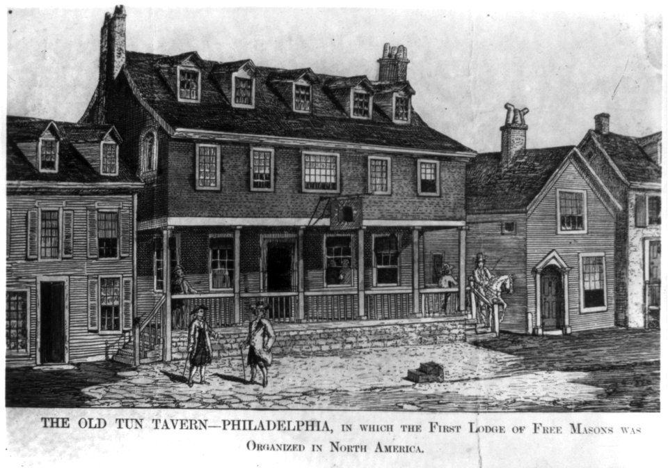 The Old Tun Tavern, Philadelphia, in which the first lodge of Free Masons was organized in North America LCCN2006680000