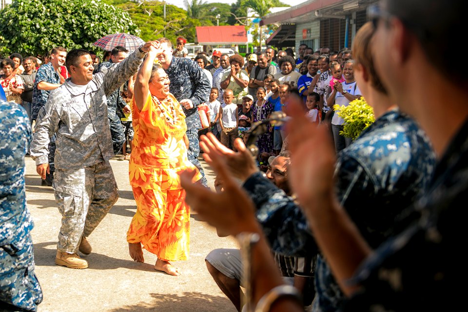 The Pacific Fleet Band performs in Suvasuva, Fiji during Pacific Partnership 2015 150613-N-TQ272-112