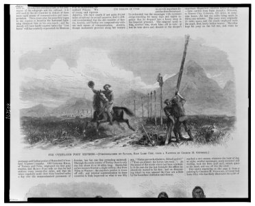 The overland pony express - photographed by Savage, Salt Lake City ; from a painting by George M. Ottinger. LCCN00652781