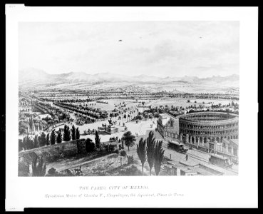 The Paseo, City of Mexico, equestrian statue of Charles V, Chapultepec, the aqueduct, Plaza de Toros LCCN2005691828