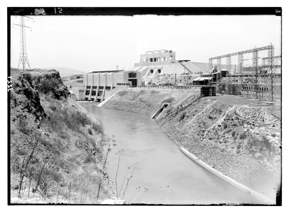 The Palestine Electric Corporation Power Plant, otherwise known as Rutenberg's Jordan Power Plant. The P.E.C. Power Plant. The tail-race canal LOC matpc.11452