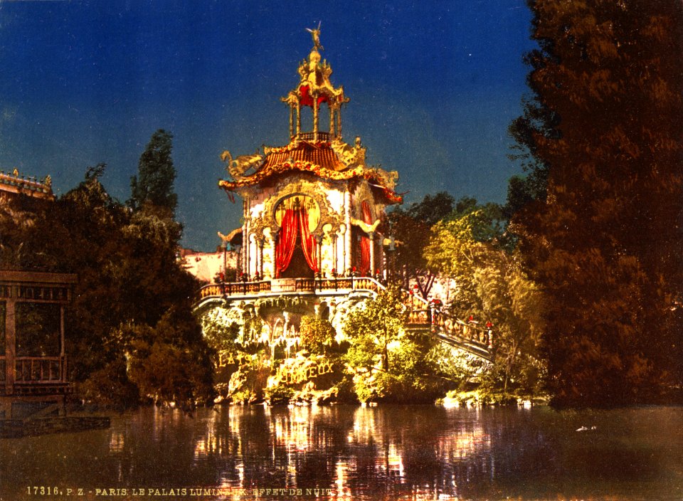 The Palace Lumineux, night, Exposition Universal, 1900, Paris, France