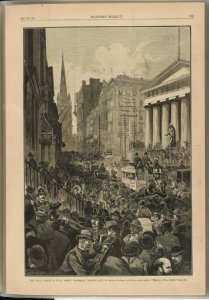 The panic - scenes in Wall Street Wednesday morning, May 14 - drawn by Schell and Hogan. LCCN00651213