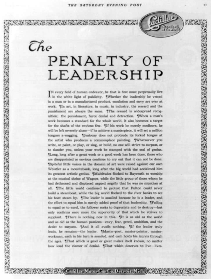 The Penalty of Leadership LCCN2005693304